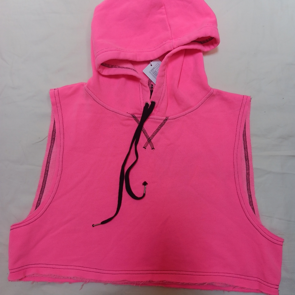Hot pink crop hoodie